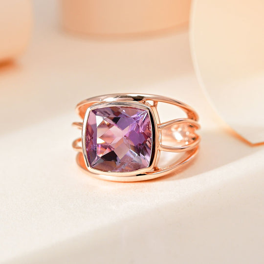 Rose De France Amethyst Ring, 925 Silber Roségold Vermeil (Größe 18.00) ca. 5.15 ct