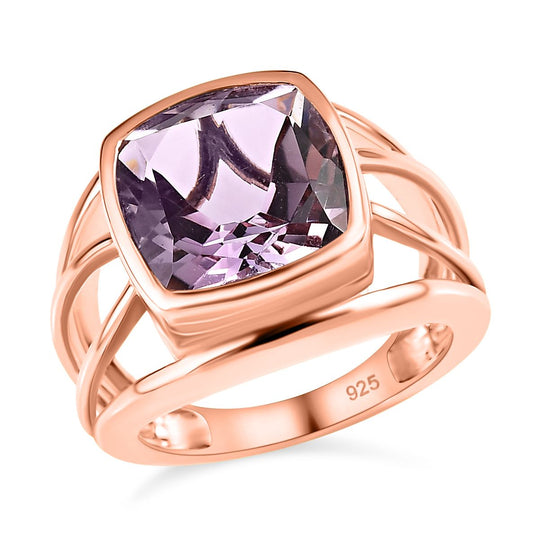Rose De France Amethyst Ring, 925 Silber Roségold Vermeil (Größe 18.00) ca. 5.15 ct