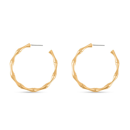 Bambus Design Ohrhänger, ca. 10,00g, goldfarben
