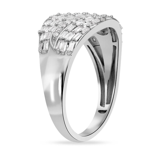 Weißer Diamant Ring, 925 Silber platiniert, (Größe 19.00) ca. 1.00 ct