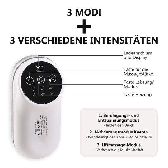 Therapeutischer Bequemer Beinmassierer Deluxe, Wärmetherapie, 3 Stufen Stärkeeinstellung, Baumwolle