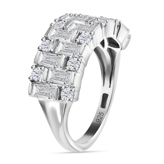 D'Joy Moissanit Ring 925 Silber Platiniert (Größe 16.00) ca. 1,56 ct