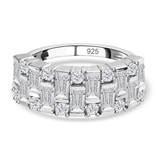 D'Joy Moissanit Ring 925 Silber Platiniert (Größe 16.00) ca. 1,56 ct