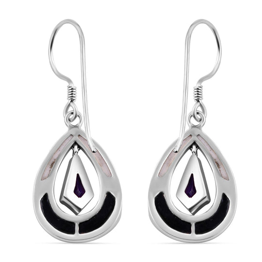 Royal Bali - Afrikanische Amethyst, Abalone Muschel Ohrringe 925 Silber