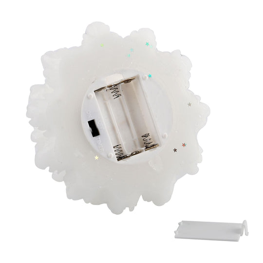 Weiße LED Kerze 13.5 x15cm mit warmes Licht