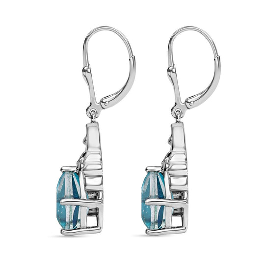 Paraiba Pfau Quarz Triplette Ohrringe, 925 Silber platiniert, ca. 4.70 ct