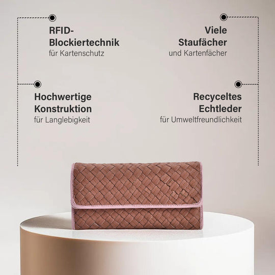 Chaos by Elsie - 100% gewebter Echtleder Brieftasche mit RFID schutz, 19x20 cm, Oliv