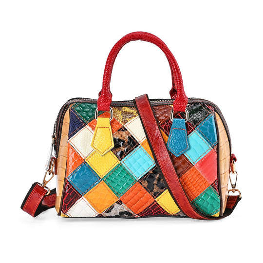 Chaos by Elsie Echtleder Umhängetasche mit RFID Schutz, Größe: 25x14x18cm, Streifenmuster