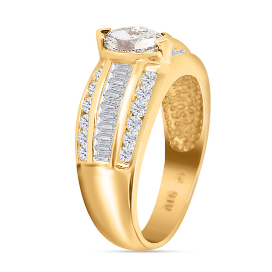 New York Kollektion - Natürlicher hell Gelb SI und Weißer Diamant I1 G-H, Ring, 585 Gelbgold (Größe 17.00) ca. 1.50 ct