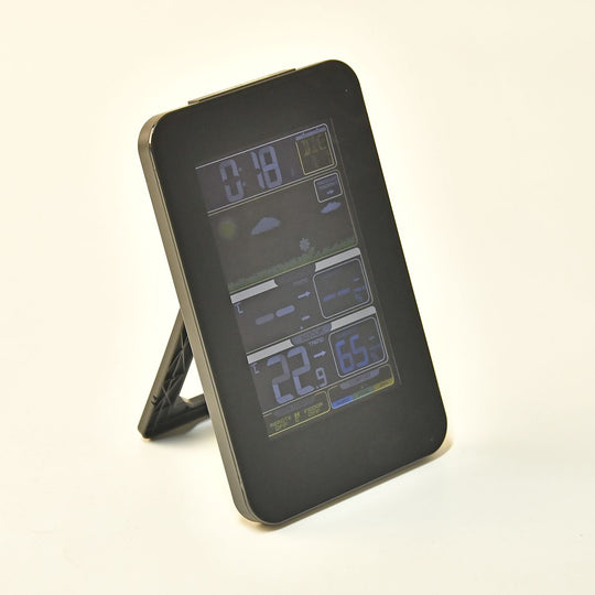 TechVision kabellose digitale Wetterstation, Innen-Außentemperatur, 18.5x12x2.5cm, Schwarz/Weiß