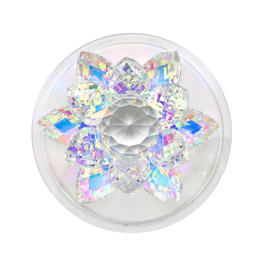 Deko Vorratsglas aus Kristallglas mit Lotusblüte Deckel,10x10x10cm, blau