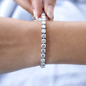 D'Joy Moissanit Armband ca. 18.5 cm 925 Silber Platiniert ca. 13,63 ct.