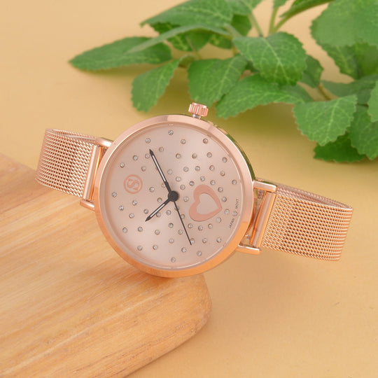 Weißer Kristall Uhren 8.5 cm Reiner Edelstahl Std Rose