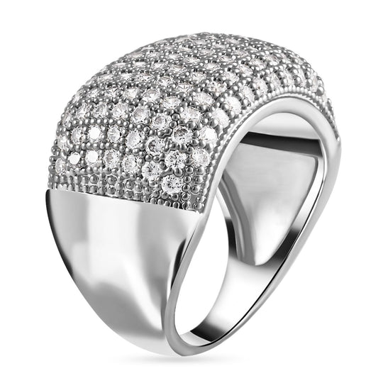 Weißer Zirkonia Ring, (Größe 16.00), ca. 3.00 ct, silberfarben 3.00 ct