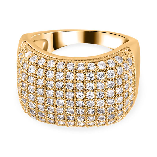 Weißer Zirkonia Ring, (Größe 16.00), ca. 3.00 ct, goldfarben 3.00 ct