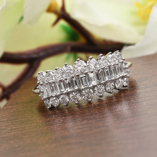 RHAPSODY - Diamant-Ring, zertifiziert VS E-F, 950 Platin (Größe 16.00) ca. 1.00 ct