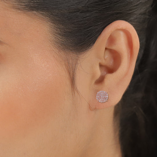 Natürliche, rosa Diamant-Ohrstecker, I1-I2, 375 roségold ca. 0,25 ct