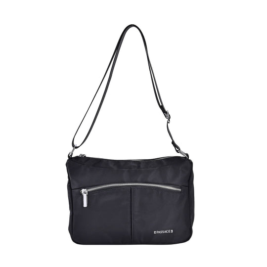 Wasserdichte Crossbody-Tasche aus Hochwertiges Nylon mit RFID schutz, 120 cm Schulterriemen, 29x20x10 cm, Elfenbein