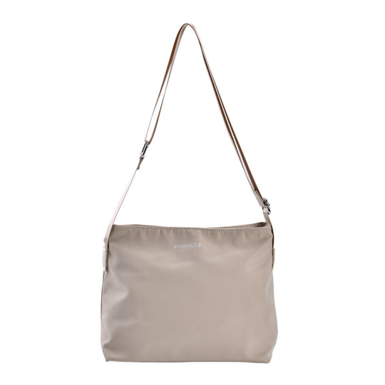 Sencillez - Crossbody Handtasche mit Nylonfutter und RFID Schutz, 112cm Schultergurt, 27x14.5x23 cm, Schwarz