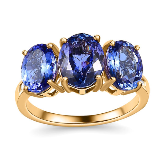 AAA Tansanit Ring, 585 Gold, (Größe 19.00) ca. 4.82 ct