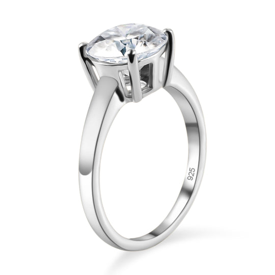 VS Moissanit Ring 925 Silber Platiniert (Größe 17.00) ca. 2,06 ct