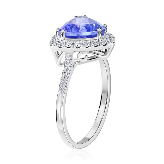 LUXORO AAA Tansanit, Weißer Diamant AGI zertifiziert Ring 585 Gold (Größe 18.00) ca. 3.25 ct