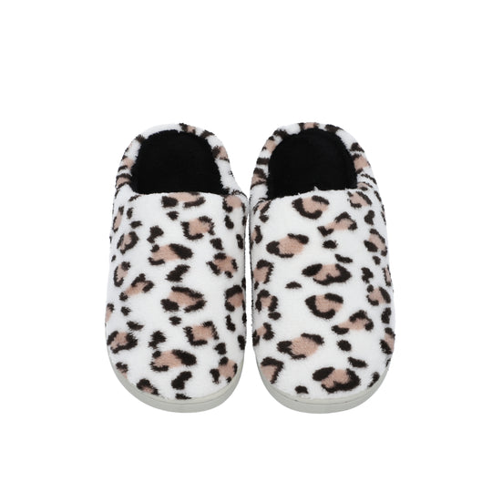 Superweiche Memory Foam Hausschuhe, Leopardenmuster, Größe 38, Weiß und Schwarz
