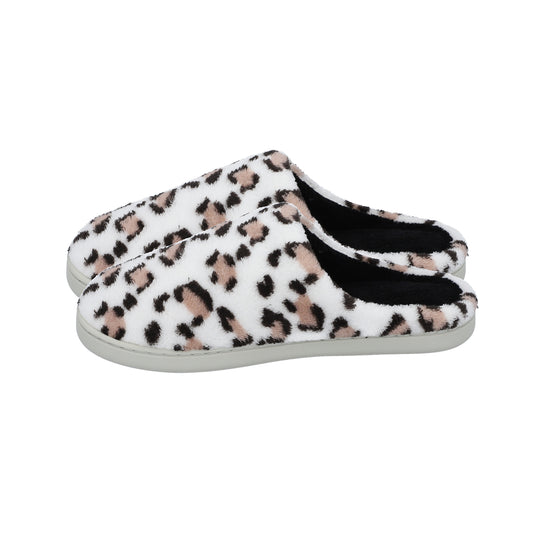Superweiche Memory Foam Hausschuhe, Leopardenmuster, Größe 38, Weiß und Schwarz