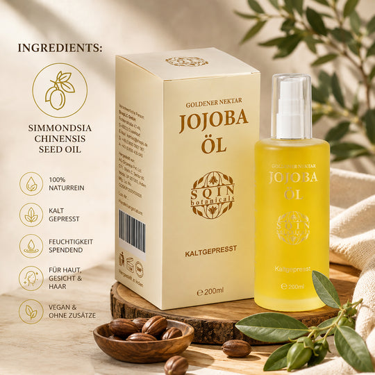 Sqin Botanicals Jojobaöl, kaltgepresst, naturrein, 200 ml