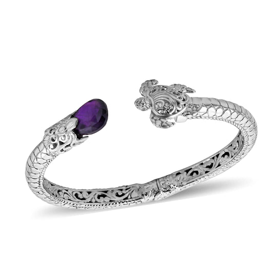 Royal Bali Kollektion- Citrin 19cm Armreif, 925 Silber - 3,56 ct.