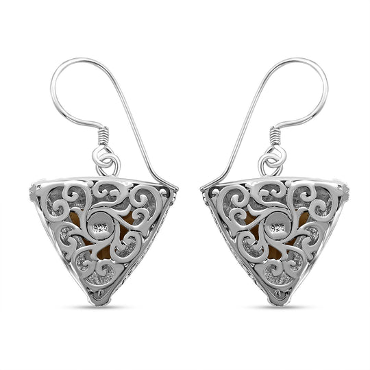 Royal Bali Kollektion - Citrin Ohrringe 925 Silber ca. 9.62 ct