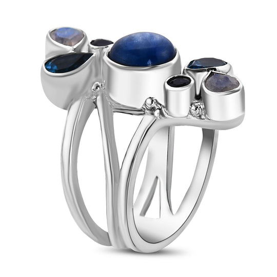 Sajen Silber - Kyanit, Blau Topas Ring, 925 Silber (Größe 16.00) ca. 4.89 ct