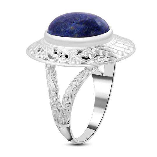 Lapislazuli Ringe 925 Silber (Größe 16.00) ca. 12.01 ct