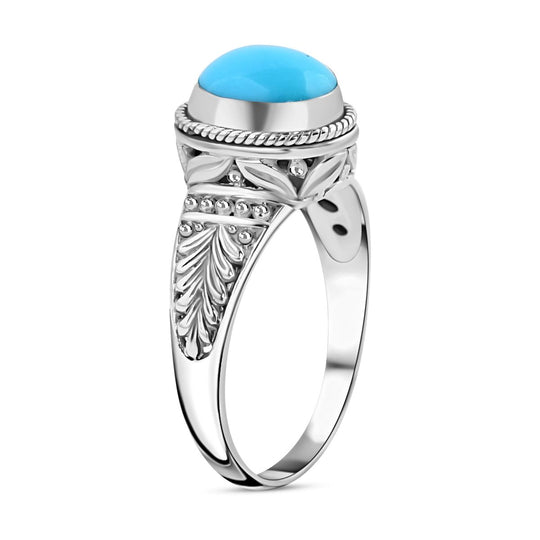 Royal bali - Sleeping Beauty Türkis Ring, 925 Silber, (Größe 17.00) ca. 2.20 ct