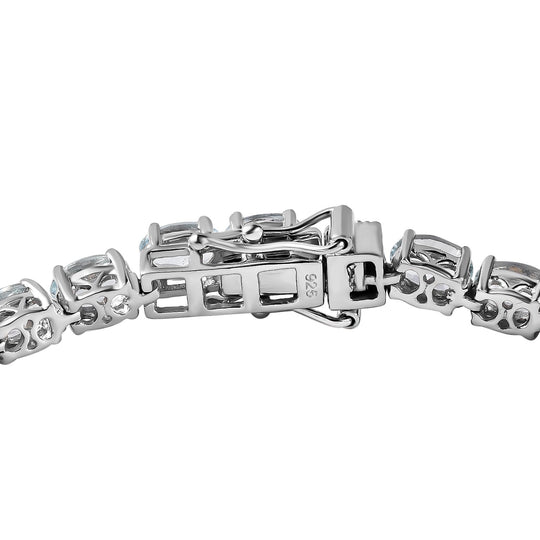 AA Aquamarin Armband ca. 19 cm 925 Silber platiniert ca. 13,39 ct.