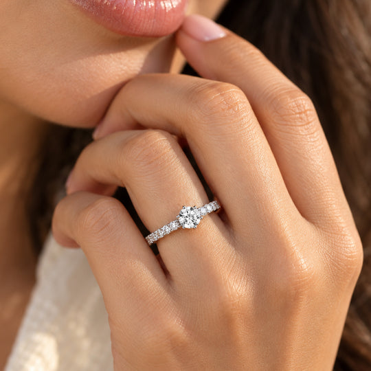 LUXURIOUS IGI zertifizierter SI-GH Labor Diamant Ring in 585 Gold - 1 ct.