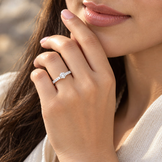 LUXURIOUS IGI zertifizierter SI-GH Labor Diamant Ring in 585 Gold - 1 ct.