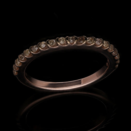Natürlicher Champagner Diamant Ring, 925 Silber Roségold Vermeil (Größe 20.00) ca. 0.25 ct