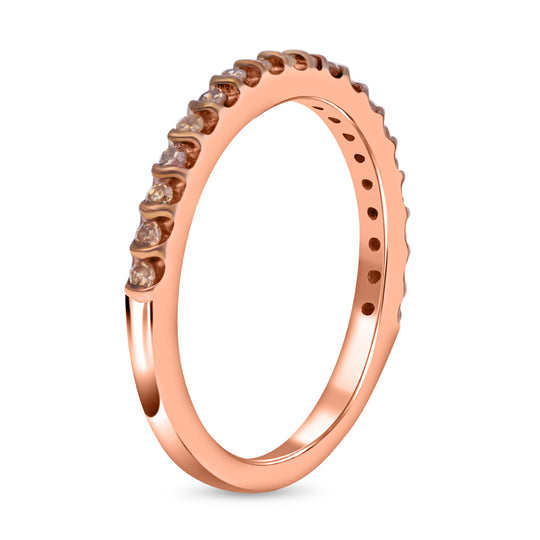 Natürlicher Champagner Diamant Ring, 925 Silber Roségold Vermeil (Größe 20.00) ca. 0.25 ct