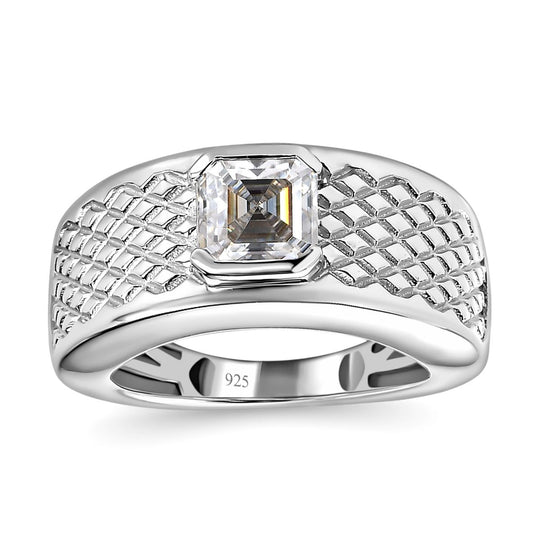 Moissanit Ring, 925 Silber platiniert (Größe 17.00) ca. 1.16 ct
