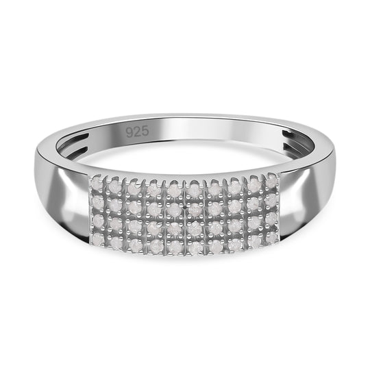 Weißer Diamant Ring, 925 Silber platiniert, (Größe 19.00) ca. 0.20 ct