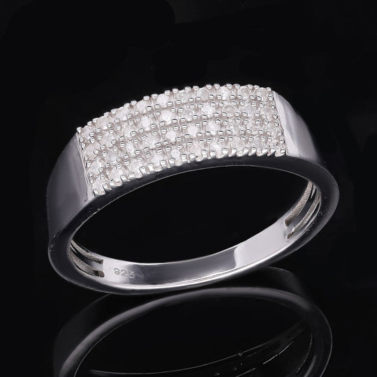 Weißer Diamant Ring, 925 Silber platiniert, (Größe 17.00) ca. 0.20 ct