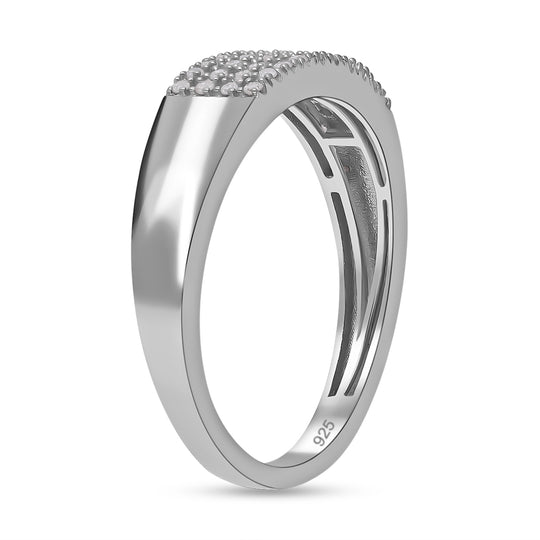 Weißer Diamant Ring, 925 Silber platiniert, (Größe 17.00) ca. 0.20 ct