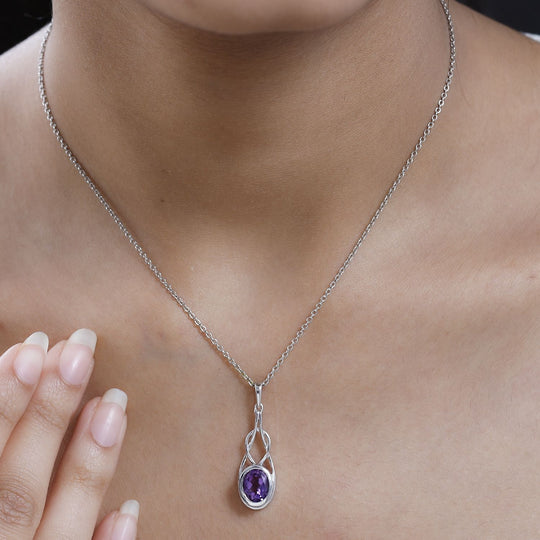 Afrikanischer Amethyst Anhänger, 925 Silber platiniert, ca. 1.70 ct