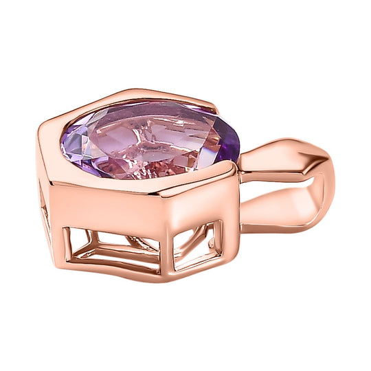 AAA Rose De France Amethyst Anhänger 925 Silber rosévergoldet ca. 2,41 ct.