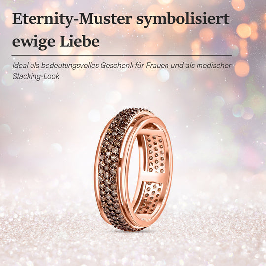 Natürlicher Champagner Diamant P3 Ring 925 Silber Roségold Vermeil (Größe 19.00) ca. 1,00 ct