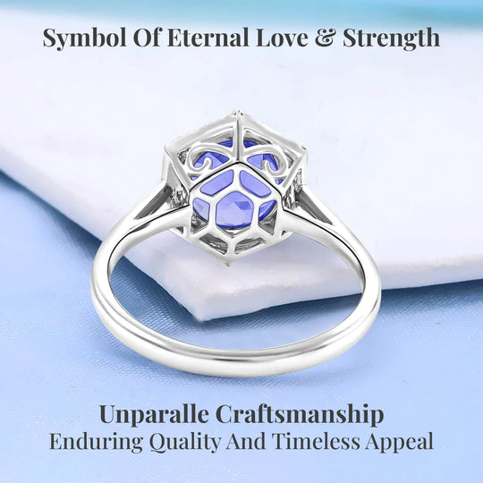 Rhapsody AAAA Tansanit, Weißer Diamant AGI zertifiziert Ring 950 Platin (Größe 17.00) ca. 3.00 ct