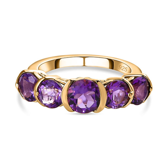 AA Mashamba Amethyst Ring, 925 Silber Gelbgold Vermeil, (Größe 18.00), ca. 3.23 ct