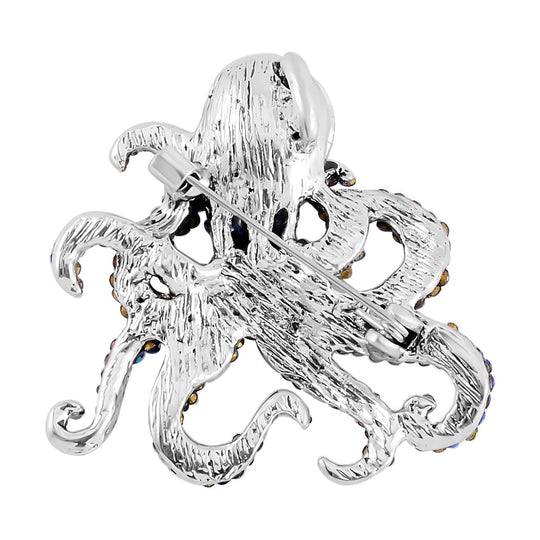 Mehrfarbiger Kristall Brosche Antik-silber-Plattierung