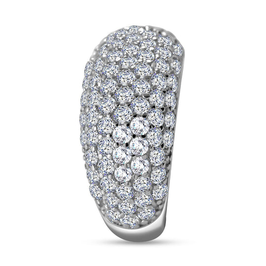 LUSTRO STELLA - Weißer Zirkonia Ring, 925 Silber rhodiniert (Größe 18.00) 5.42 ct